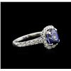 Image 2 : 3.48ct Tanzanite and Diamond Ring - 14KT White Gold