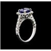 Image 3 : 3.48ct Tanzanite and Diamond Ring - 14KT White Gold