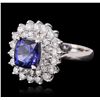 Image 2 : 14KT White Gold 3.23ct Sapphire and Diamond Ring