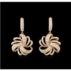 2.45ctw Diamond Earrings - 18KT Rose Gold