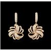 Image 1 : 2.45ctw Diamond Earrings - 18KT Rose Gold