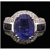 Image 1 : 14KT White Gold GIA Certified 11.29ctw Sapphire and Diamond Ring