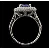 Image 3 : 14KT White Gold 2.90ct Sapphire and Diamond Ring