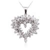 Image 2 : 14KT White Gold 1.83ctw Diamond Pendant With Chain