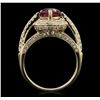 Image 3 : 14KT Yellow Gold 1.56ct Ruby and Diamond Ring