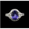 Image 1 : 3.60ct Tanzanite and Diamond Ring - 14KT White Gold