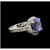 Image 2 : 3.60ct Tanzanite and Diamond Ring - 14KT White Gold