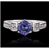 Image 1 : 14KT White Gold 1.15ct Tanzanite and Diamond Ring