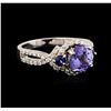 Image 2 : 14KT White Gold 1.92ct Tanzanite, Sapphire and Diamond Ring