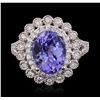Image 1 : 18KT White Gold 3.95ct Tanzanite and Diamond Ring