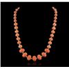 Image 2 : 14KT White Gold 75.33ctw Coral and Diamond Necklace