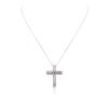 Image 1 : 14KT White Gold 0.93ctw Diamond Cross Pendant With Chain