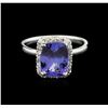 Image 1 : 2.55ct Tanzanite and Diamond Ring - 14KT White Gold