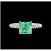 Image 1 : 1.83ct Emerald and Diamond Ring - 14KT White Gold