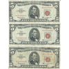 Image 1 : 1963 $5 Red Seal Bill Lot of 3