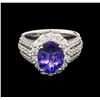 Image 1 : 3.93ct Tanzanite and Diamond Ring - 14KT White Gold