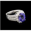 Image 2 : 3.93ct Tanzanite and Diamond Ring - 14KT White Gold