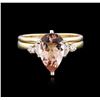 Image 1 : 14KT Yellow and White Gold 2.21ct Morganite and Diamond Ring