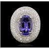 Image 1 : 14KT White Gold 4.84ct Tanzanite and Diamond Ring