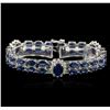 Image 1 : 14KT White Gold 27.50ctw Sapphire and Diamond Bracelet