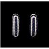 Image 1 : 0.80ctw Sapphire and Diamond Earrings - 14KT White Gold