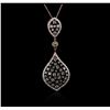Image 2 : 14KT Rose Gold 0.76ctw Diamond Pendant With Chain