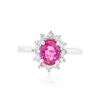 Image 1 : 14KT White Gold 1.13ct Pink Tourmaline and Diamond Ring