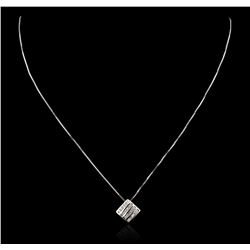 14KT White Gold 0.89ctw Diamond Pendant With Chain