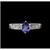 Image 1 : 0.80ct Tanzanite and Diamond Ring - 14KT White Gold