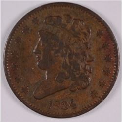 1834 HALF CENT VF/XF