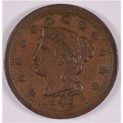 1849 LARGE CENT VF/XF