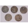 Image 1 : (5) 1876 SEATED DIMES