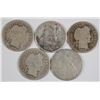 Image 1 : (5) MISC DIMES (1876, 1878, 1892, 1893, 1896)