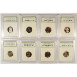 JEFFERSON NICKEL LOT: 8 COINS  3 PROOF 1963, 96-S, 02-S ALL INB PF-70, 5 INB
