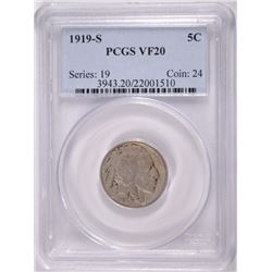 1919-S BUFFALO NICKEL PCGS VF-20