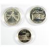 Image 1 : PROOF COMMEMORATIVES 96 SWIMMING HALF DOLLAR, 88 OLYMPIC & 91 USO SILVER DOLLARS