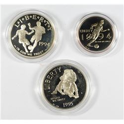 U.S. Pf. COMMEMS: 1994 WORLD CUP 2-PIECE & 95 CIVIL WAR BATTLEFIELD SIVER DOLLAR