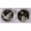 Image 1 : (2) PROOF COMMEM SILVER DOLLARS: 2005 MARINES & 2008 BALD EAGLE ORIG BOXES COA