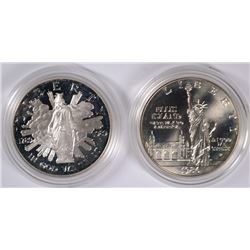 COMMEMORATIVE SILVER DOLLARS: UNC.1986 STATUE OF LIBERTY & Pf. CONGRESSIONAL