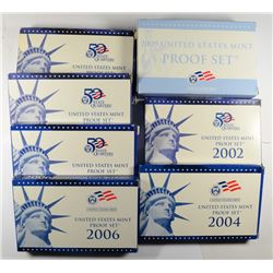 U.S. PROOF SETS IN ORIG BOXES WITH CERTS: 2000, 01, 02, 03, 04, 06 & 2009