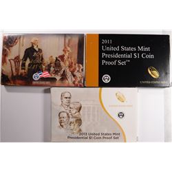 2010, 2011 & 2013 U.S. MINT PRESIDENTIAL  PROOF SETS IN NICE ORIGINAL  BOXES/COA