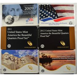 2009 D.C. & TERRITORIES & 2010 THRU 2014 AMERICA THE BEAUTIFUL QUARTER PF SETS
