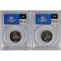 ( 2 ) LOUISIANA STATE QUARTERS, PCGS PR-70 DCAM