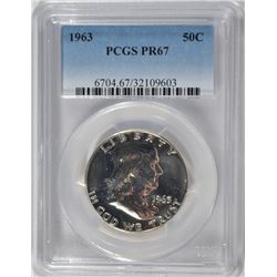 1963 FRANKLIN HALF DOLLAR, PCGS PROOF-67