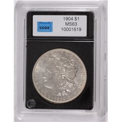 1904 MORGAN SILVER DOLLAR, CCGS MS-63