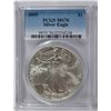 Image 1 : 2005 AMERICAN SILVER EAGLE, PCGS MS-70 RARE LISTS IN PCGS PRICE GUIDE AT $700.00
