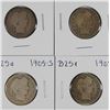 Image 1 : (4) 1905-S BARBER QUARTERS