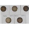 Image 1 : (5) 1909-S BARBER QUARTERS