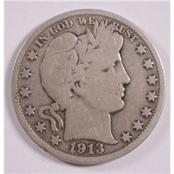 1913 BARBER HALF DOLLAR VG (KEY DATE)