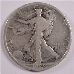 1921 WALKING LIBERTY HALF DOLLAR G/VG